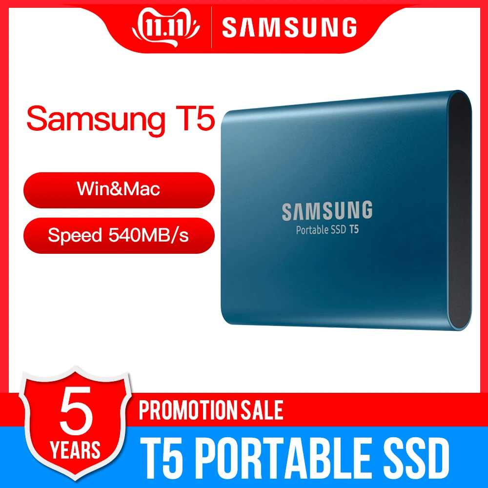 Портативный SSD Samsung T5 500 Гб ТБ 2 внешний твердотельный жесткий диск USB 3 1 Gen2 (10 Гбит/с)