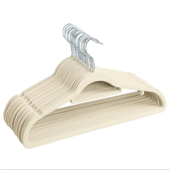 

10 Pcs Flocking Hanger Non-Slip Plastic Flocking Velvet Coat Flocked Custom Hanger Seamless Drying Rack