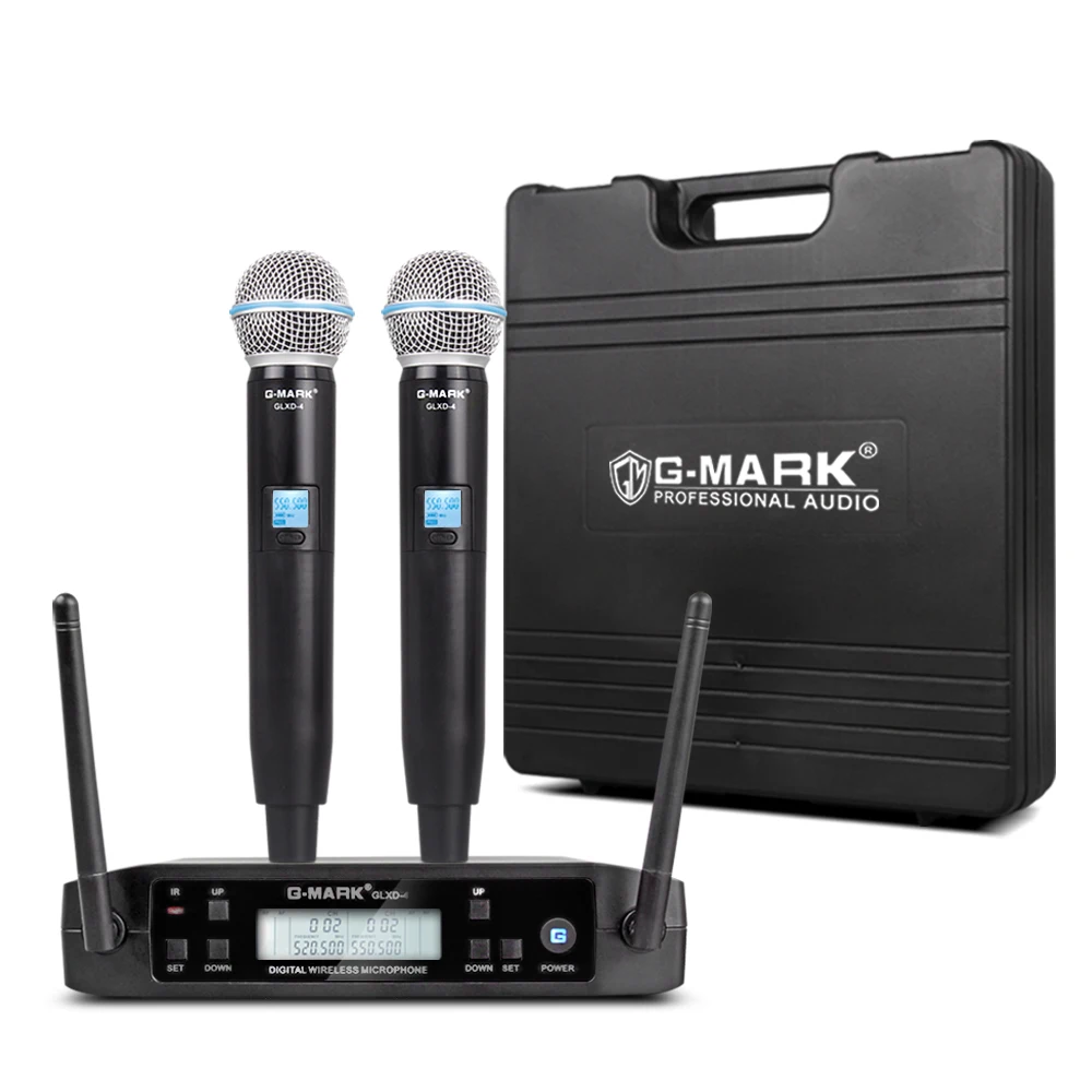 Microphone Wireless G-MARK D4 Professional UHF Dynamic Mic Automatic Frequency For Party Stage Church Show Karaoke Meeting 1