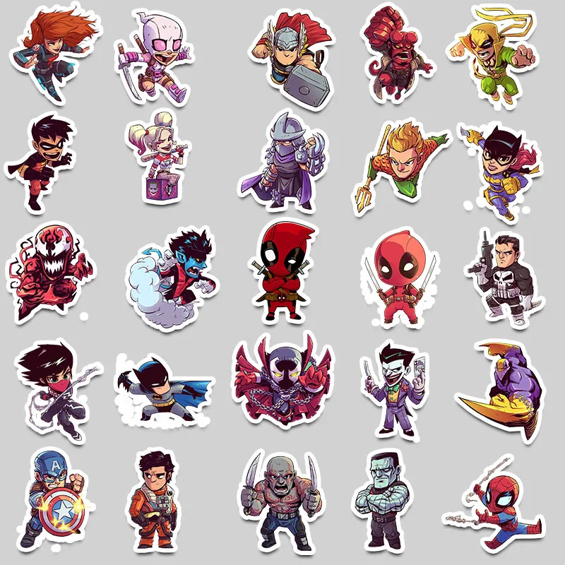 Si Di Ke 50 шт. Популярные наклейки супергероев Marvel граффити модный стиль багаж гитара персональные Мультяшные наклейки водонепроницаемые