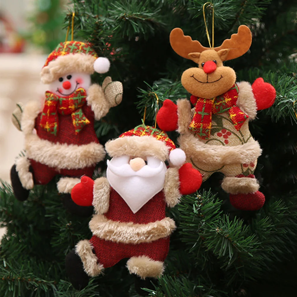 

Creative Christmas Ornaments Santa Snowman Elk Toy Gift Pendant Hanging Window Door Christmas Tree Home Decoration 2020 Navidad