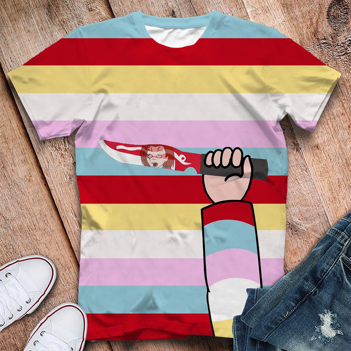 Летние модные футболки фильм ужасов Чаки 3D мужские футболки с принтом топы уникальная одежда с коротким рукавом мужская футболка Прямая поставка - Цвет: F176