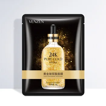 

10pcs 24K Gold Hyaluronic Acid Facial Masks Anti-Aging Moisturizing Oil-control Skin Care Product KG66