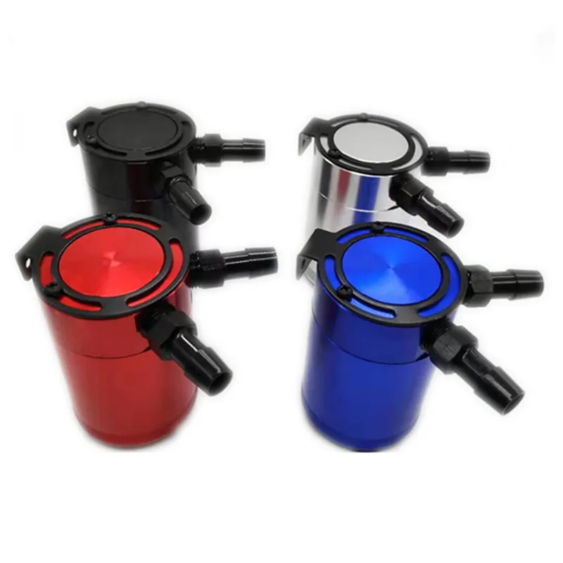 

SPSLD Durable Racing Baffled 2-Port Oil Catch Can Tank Auto Vehicle Replacement Air-Oil Separator Waste Gas Oil Recover Pot