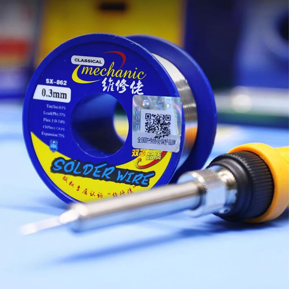 Double Core Hole Low Temperature Solder Wire SX862 0.3/0.4/0.5/0.6/0.8/1.0/1.2MM BGA Soldering Core Solder Soldering Wire Roll