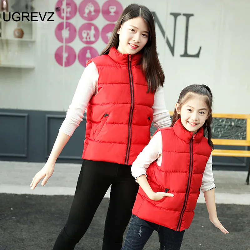 Kids Cotton-Padded Thicken Waistcoat Parent-Child Boys Clothes Vest for Girls Jacket Baby Clothes Children Tops Girls Vest 3-14