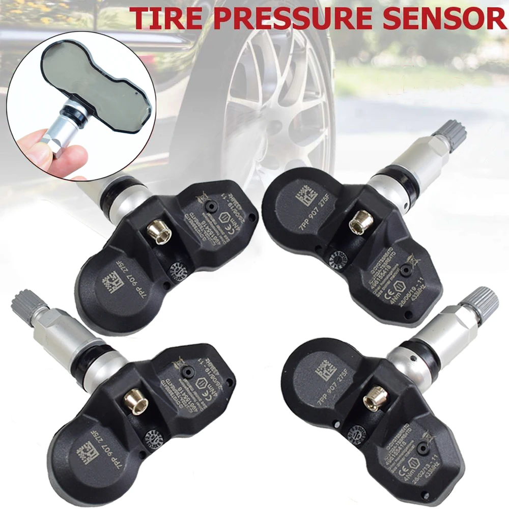 4 шт. датчик давления в шинах 7PP907275F TPMS сенсор для Audi Porsche VW 433 МГц 7PP907275 7PP907275D автомобильные аксессуары