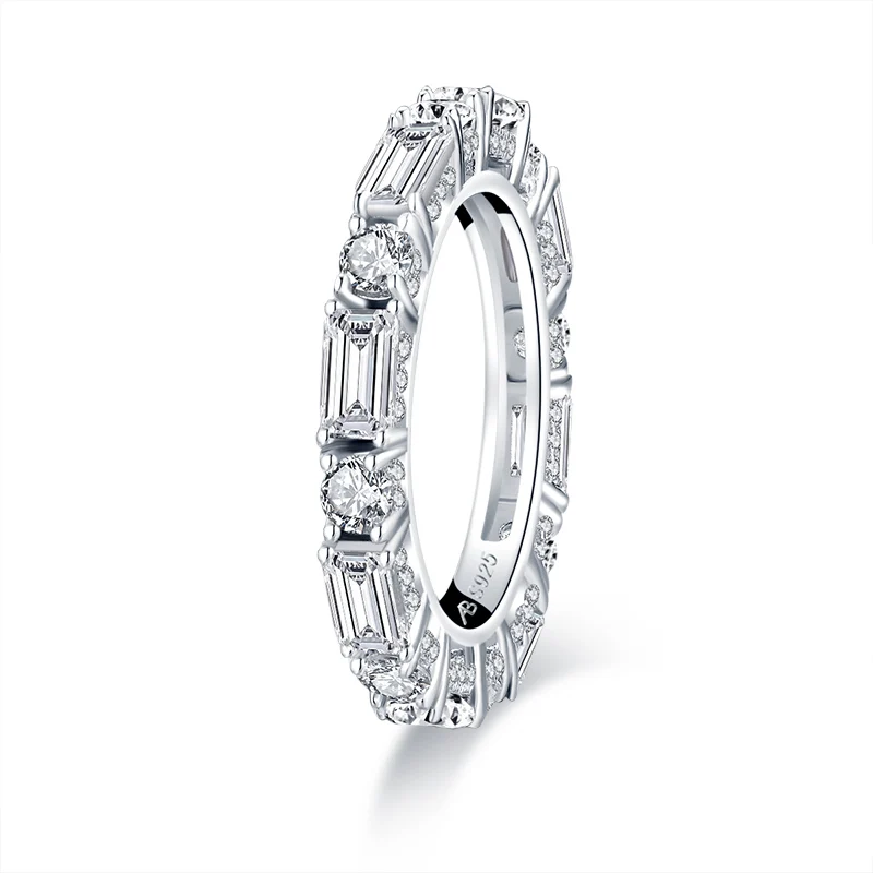 Кольца AINUOSHI из стерлингового серебра 925 пробы, обручальные кольца для женщин, имитация бриллиантов, свадебные серебряные кольца для невесты, ювелирные изделия