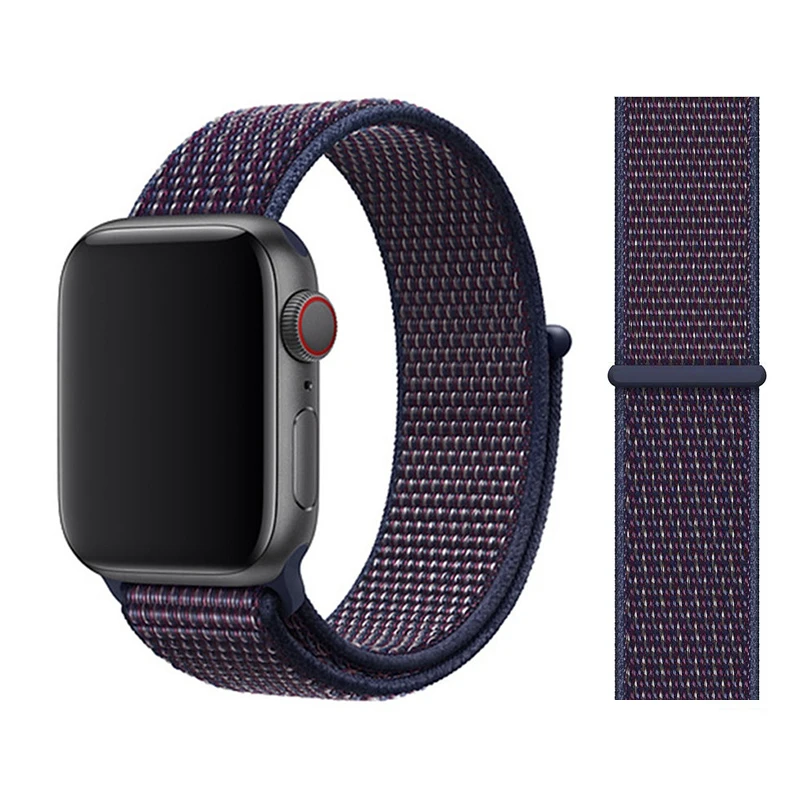 Ремешок для apple watch band 4 5 3 44 мм 40 мм спортивный нейлоновый браслет correa apple watch 42 мм 38 мм iwatch series 5/4/3 ремешок для часов - Цвет ремешка: Indigo