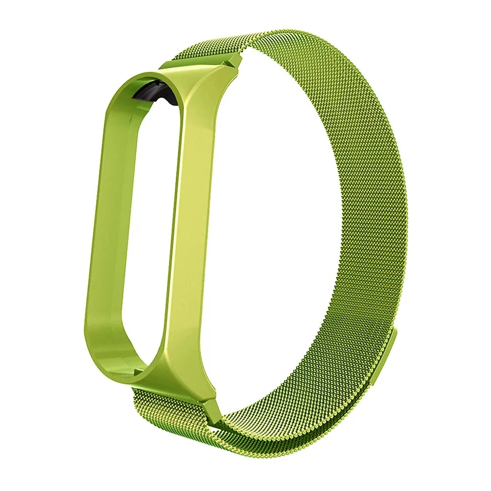 Rovtop ремешок для Xiaomi mi Band 4 ремешок для Xiaomi mi band 3 браслет для mi band 3 M3 M4 металлический Безвинтовой браслет из нержавеющей стали - Цвет: Magnet Green
