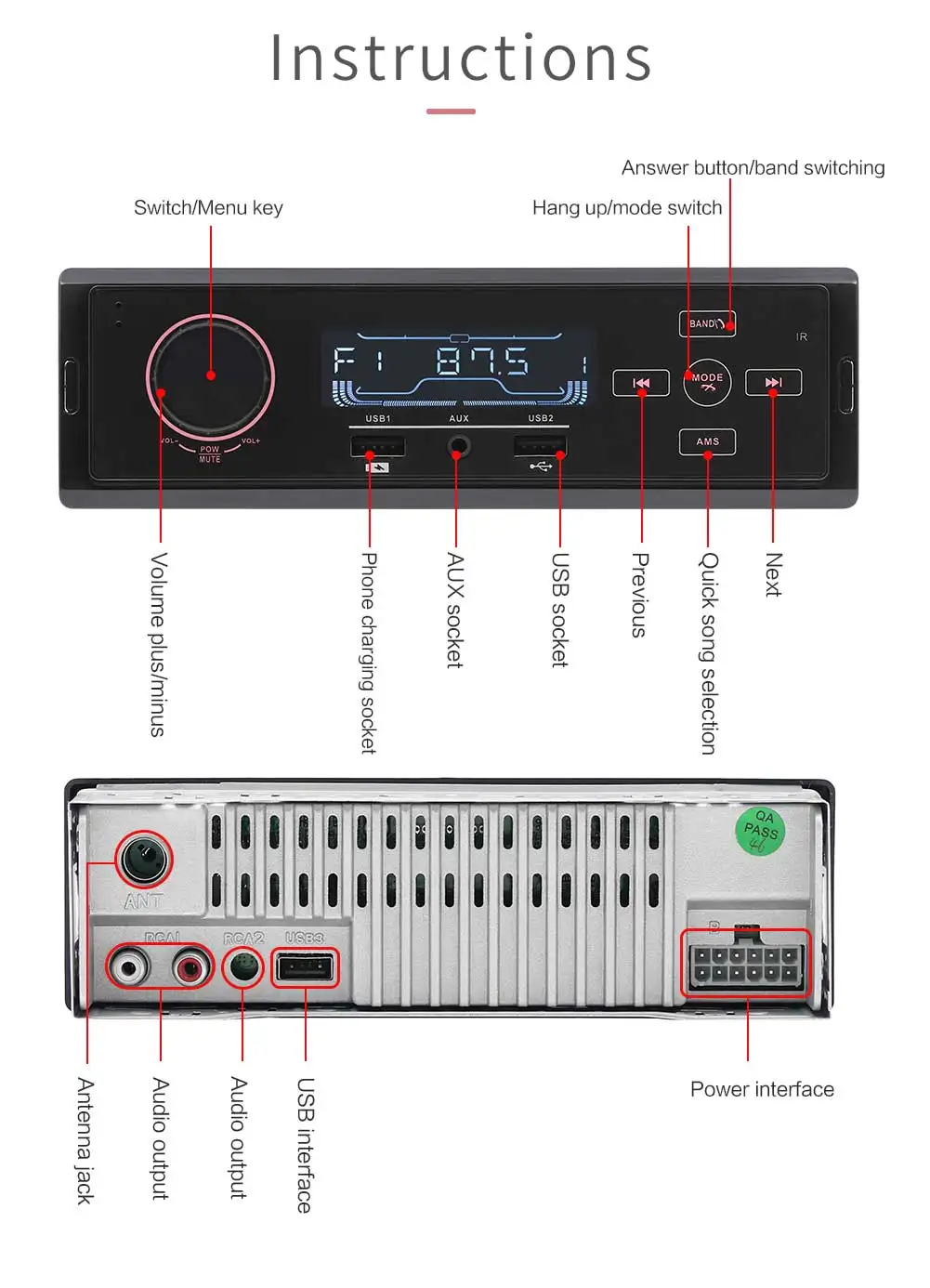 1 шт. K504 ЖК-дисплей Автомобильный BT AUX аудио стерео MP3 плеер Радио Handsfree пульт дистанционного управления аксессуары automovil авто аксессуары