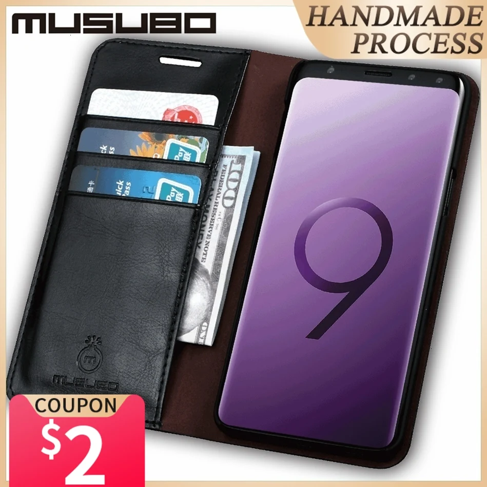 

Musubo Luxury Genuine Leather Case For Samsung Galaxy Note 9 Fundas Phone Coque Capa for S20 Ultra S20 Plus S9 Flip Cases Wallet