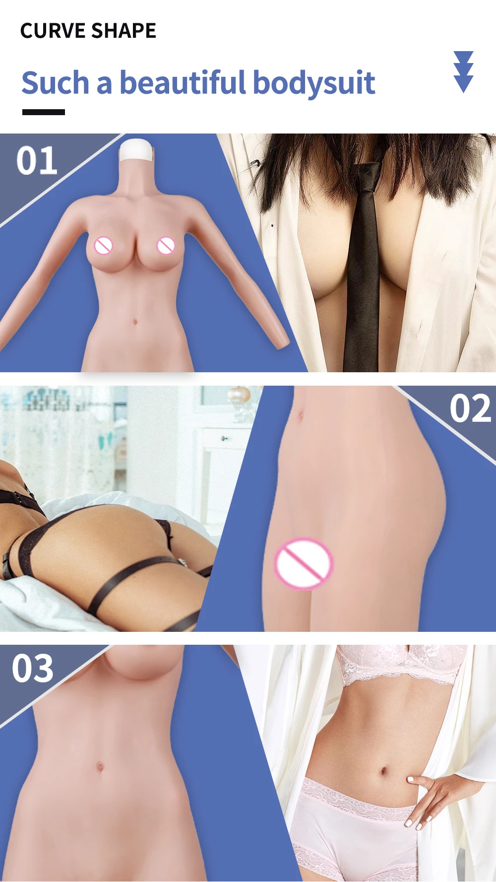 C Cup Silicone Breast Plate Realistic Boobs Breast Forms Vagina Real Pussy Buttocks Bodysuit for Crossdresser Transgender Sissy (1)