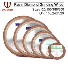 Disco de molienda de diamante para fresadora, disco de unión de resina para corte eléctrico, 125mm/150mm/180mm/200mm, #150/240/320