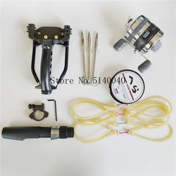 

High quality hunting fishing shooting slingshot high precision high power rubber band adult hunting shooting fish set 2020
