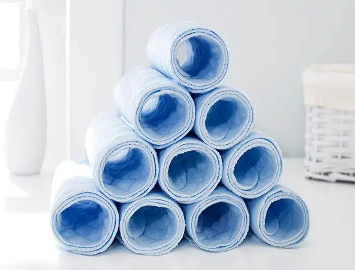 blue Reusable Washable Inserts Liners For Real Pocket Cloth Nappy Diaper Cover Wrap Insert Microfibre Cotton Nappies - Цвет: blue