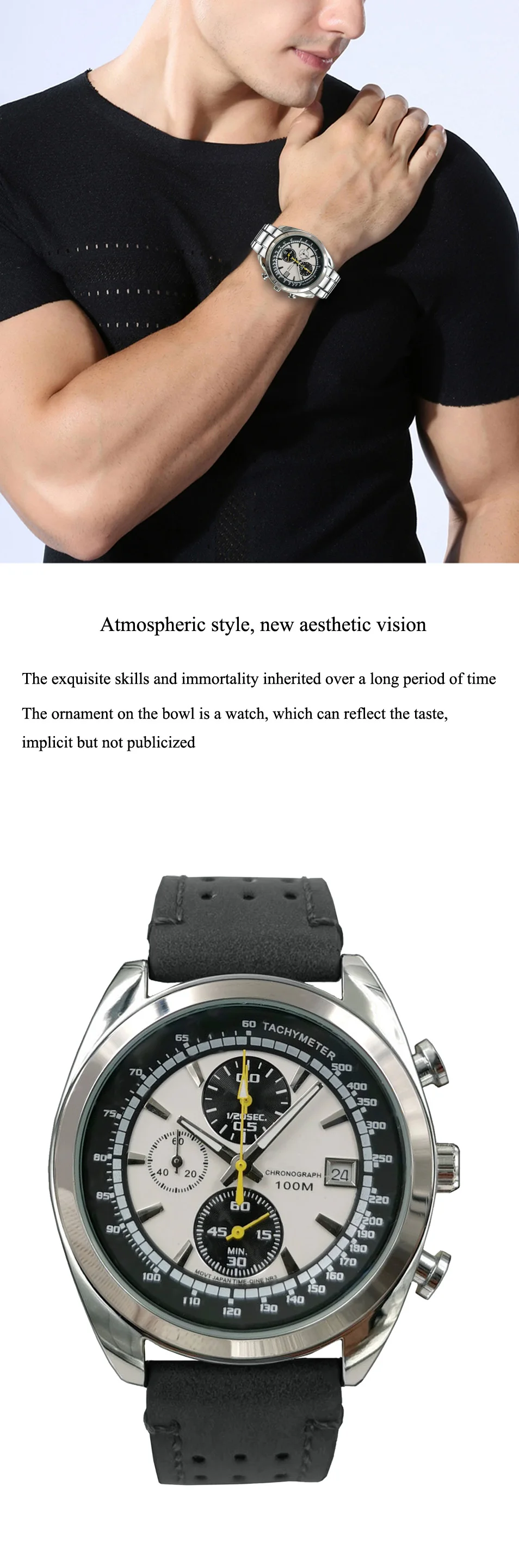 E Move Premium Luxury Men's Multifunctional Quartz E-Commerce Best-Selling Breathable Leather High-Grade Waterproof Watch