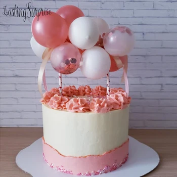 

14pcs/Set 5inch Balloons Cake Topper Birthday Party Decorations Kids Rose Gold Balloon Caketopper Baby Shower Wedding Decora