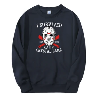 

Friday The 13th Men Sweatshirt Hoodies Crystal Lake Survivor Spring Autumn Casual Horror Movie Streetwear Fashoin Cool Pullover