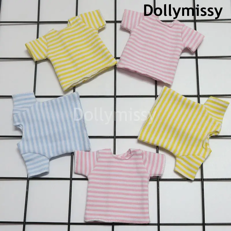 Новинка Одежда для кукол Blyth полосатая рубашка с коротким рукавом Licca Pullip Azone Barbies