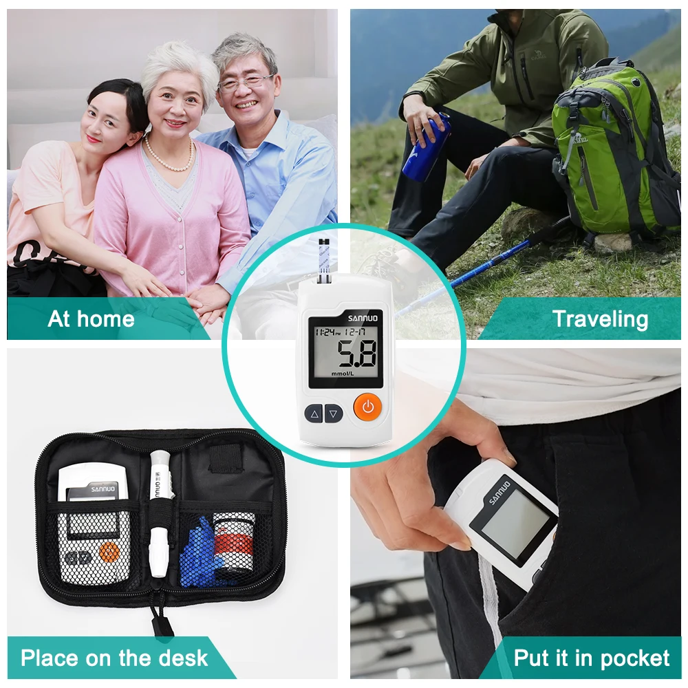 Household Blood Glucose Meters monitor  with 50pcs strips+ 50 pcs Needles&Lancets Glucometer Blood Sugar Detection Diabetes