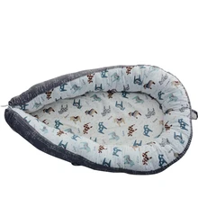 Детский шезлонг, детское гнездо, мультяшный портативный супер мягкий органический хлопок и дышащий новорожденный шезлонг-идеально подходит для сна(серый