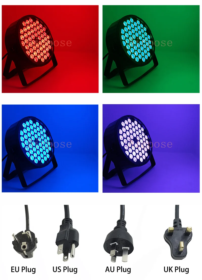 2 шт./лот светодиодный Par огни 54x3 Вт RGB 3in1 Par светодиодный 54*3 Вт огни мыть Disco свет DMX 512 контроллер эффект свет этапа