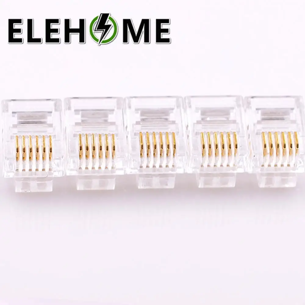 10pcs 6P6C 6 Pins 6 Contacts RJ11 Telephone Modular Plug Jack,RJ11 Connector XF30