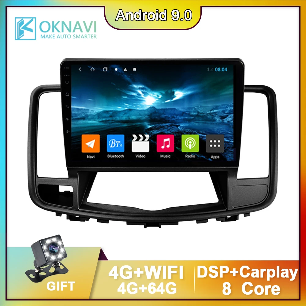 

For Nissan Teana 2008-2013 Auto Car Radio Android 9.0 GPS Navigation 10 Inch Bluetooth Multimedia Video Player 2 Din DSP 4G+WIFI
