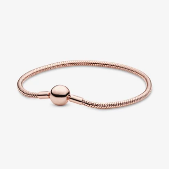 

JrSr new 100% 925 Sterling Silver Bracelet Snake Chain Fit Pandora pendant beads charm 2020 Women DIY Jewelry gift Free shipping