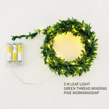 

Night Light LED Copper Wire Fairy Light String Outdoor Leaves Twine Fairy Light Wedding Holiday Party Event Decoration