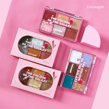 

Star six color eyeshadow plate shiny pearl mashed potato eyeshadow not take off makeup not dizzy dye waterproof sweat