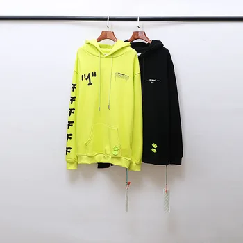 

20S Fashion Design OFF WHITE Hoodie Bangkok Limited Graffiti Arrow Streetwear Men's Women's Hip Hop Hoodie