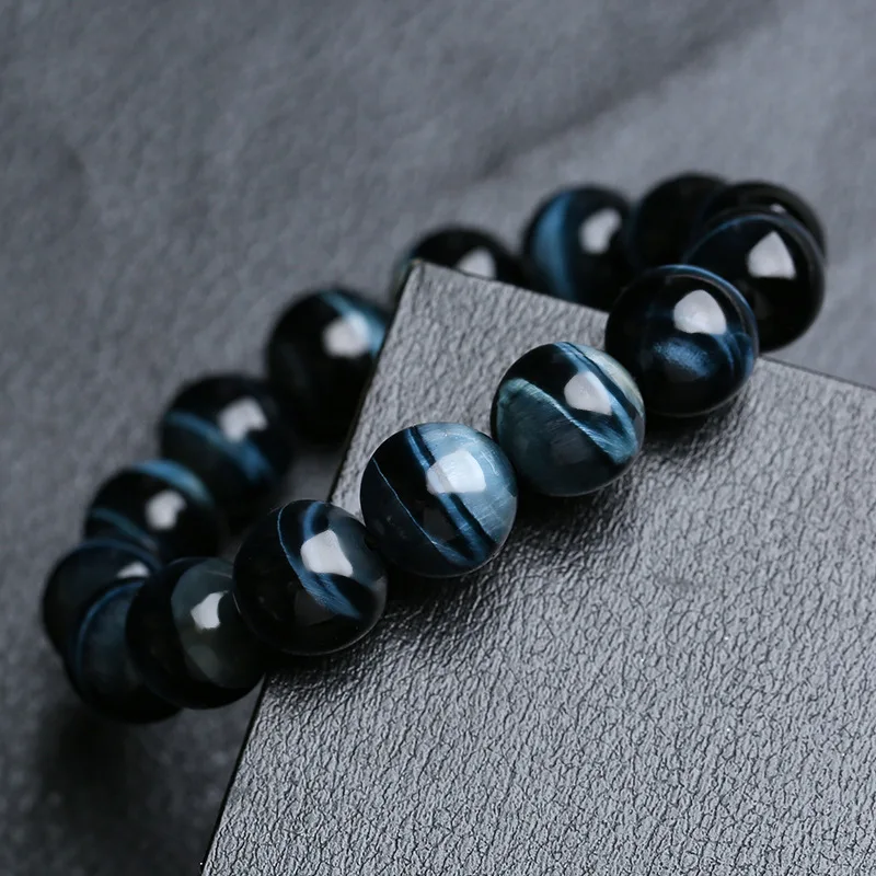 5A+ Lightning Blue Tiger Eye Bracelets Men Highest Quality Natural Stone Round Beads Elasticity Rope Bracelets for Women Jewelry - Image 5