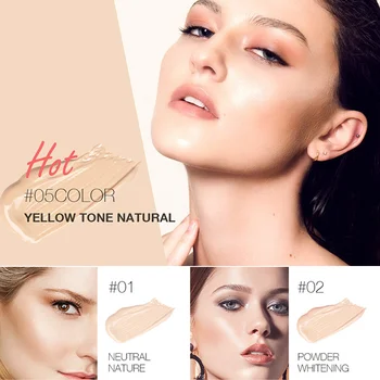 

1 Pcs High Coverage Liquid Foundation Moisturizing Long Lasting Face Concealer Cream KG66