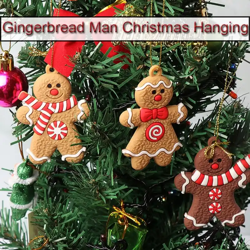 Christmas Tree Ornaments Traditional Ginger man Christmas Tree decoration PVC Hanging Charms 11 PCS 