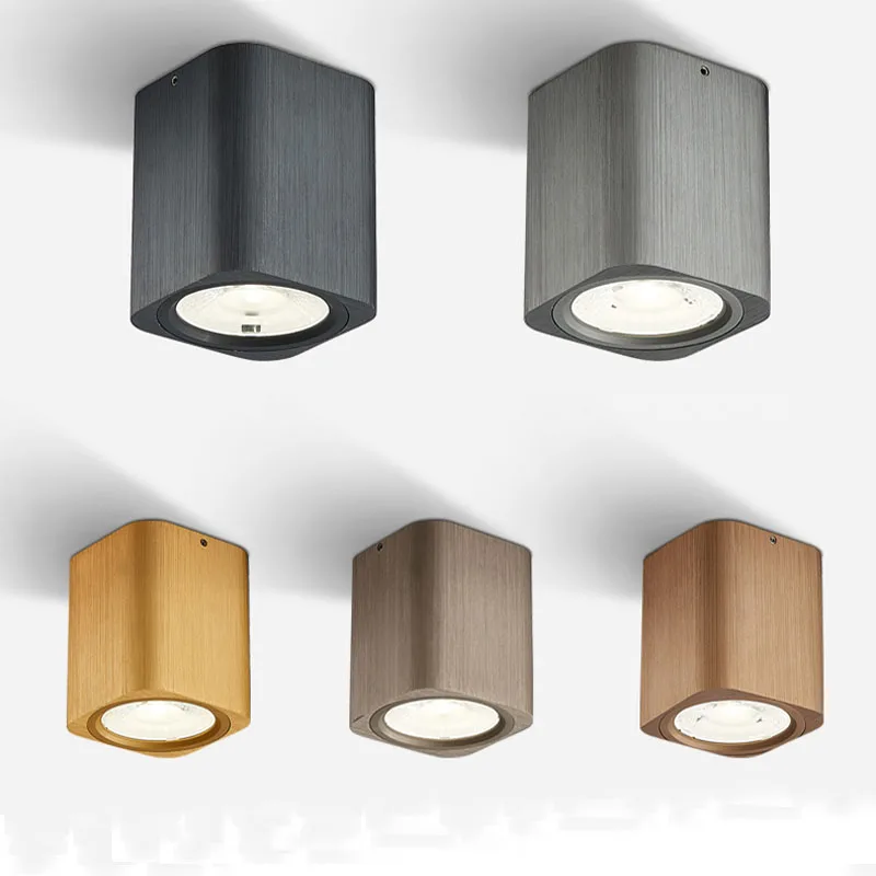 

High quality Hallway COB Downlight Surface Mounted Led Downlight Brushed Grey Bronze Led Spot Light Clothes Store Ceiling Lamp