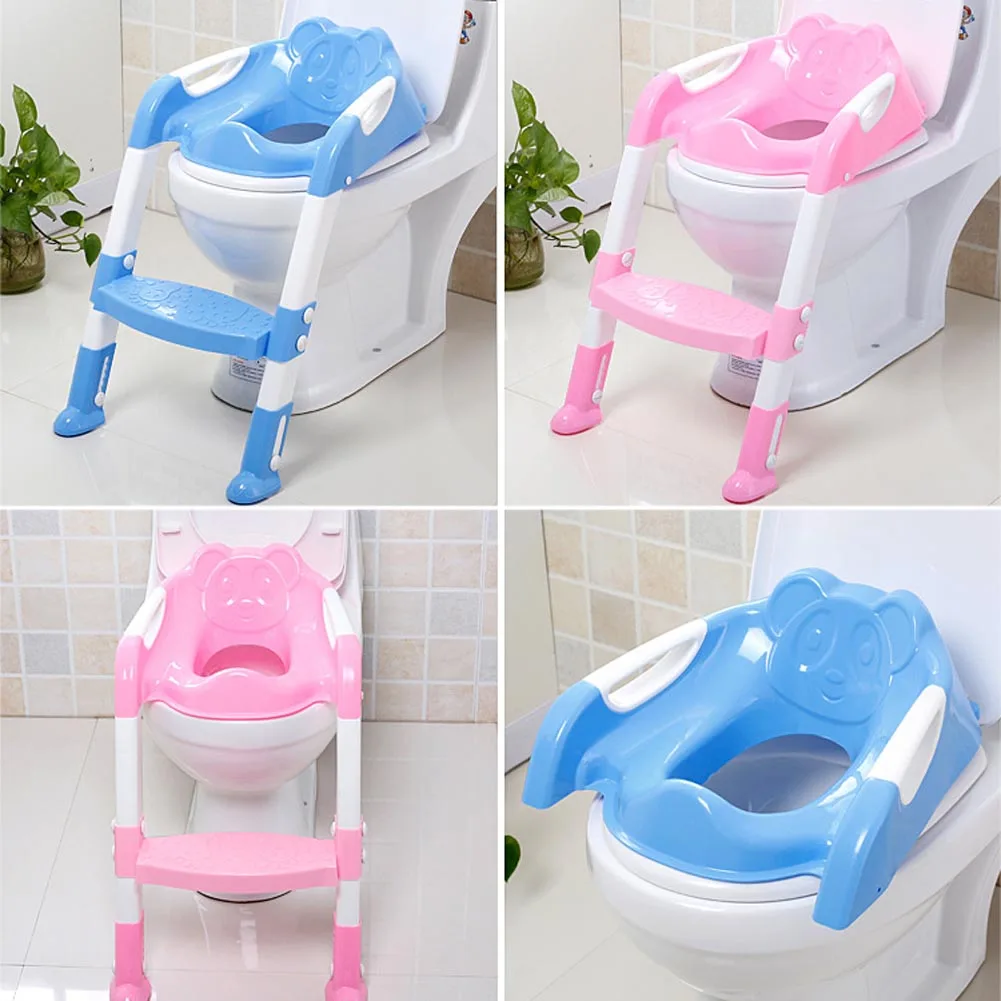 Baby Children Potty Training Seat with Adjustable Ladder Infant Toilet Training Folding Seat New TP899