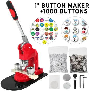 

VEVOR Button Maker 1.25Inch 32mm Button Badge Maker 1000pcs Aluminum Frame Free Button Parts and Circle Cutter