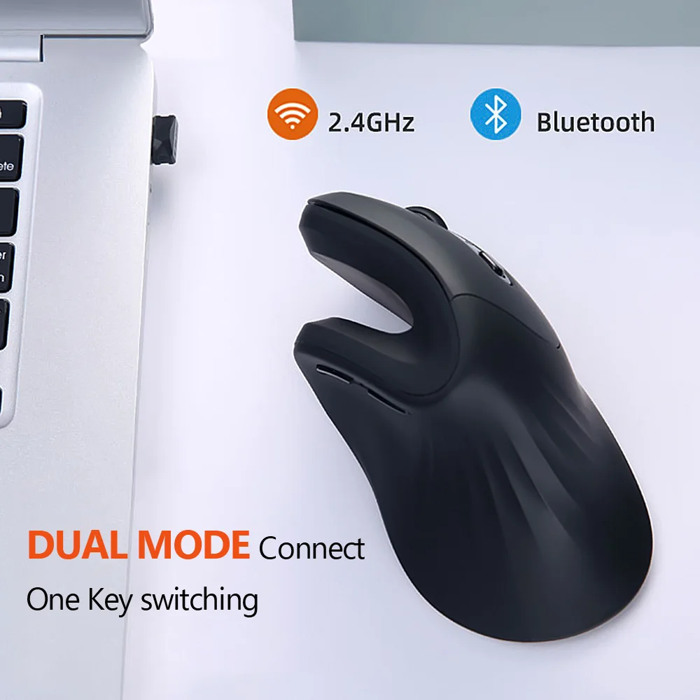 DAREU Magic эргономичная Вертикальная беспроводная мышь Bluetooth 4,0+ 2,4 ГГц Двойной Режим 1600 dpi кожа мыши с 3D колесо прокрутки для компьютера