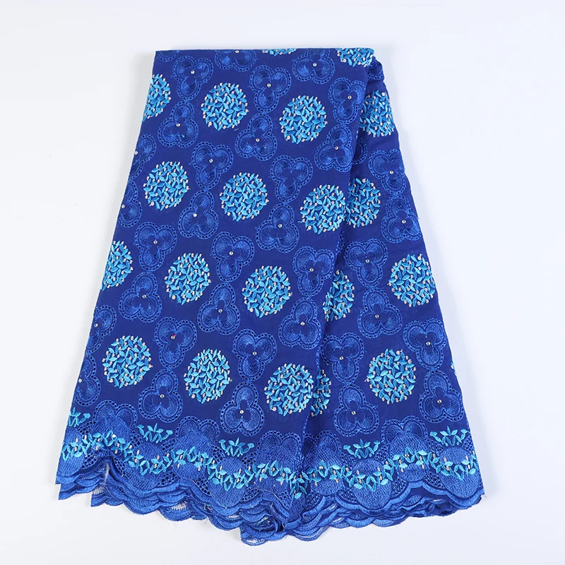 royal blue Африканская кружевная ткань с блестками и цветочным принтом Тюль Вышивка блесток кружево швейцарская вуаль тюль кружевной материал для свадьбы платья невест - Цвет: royal blue