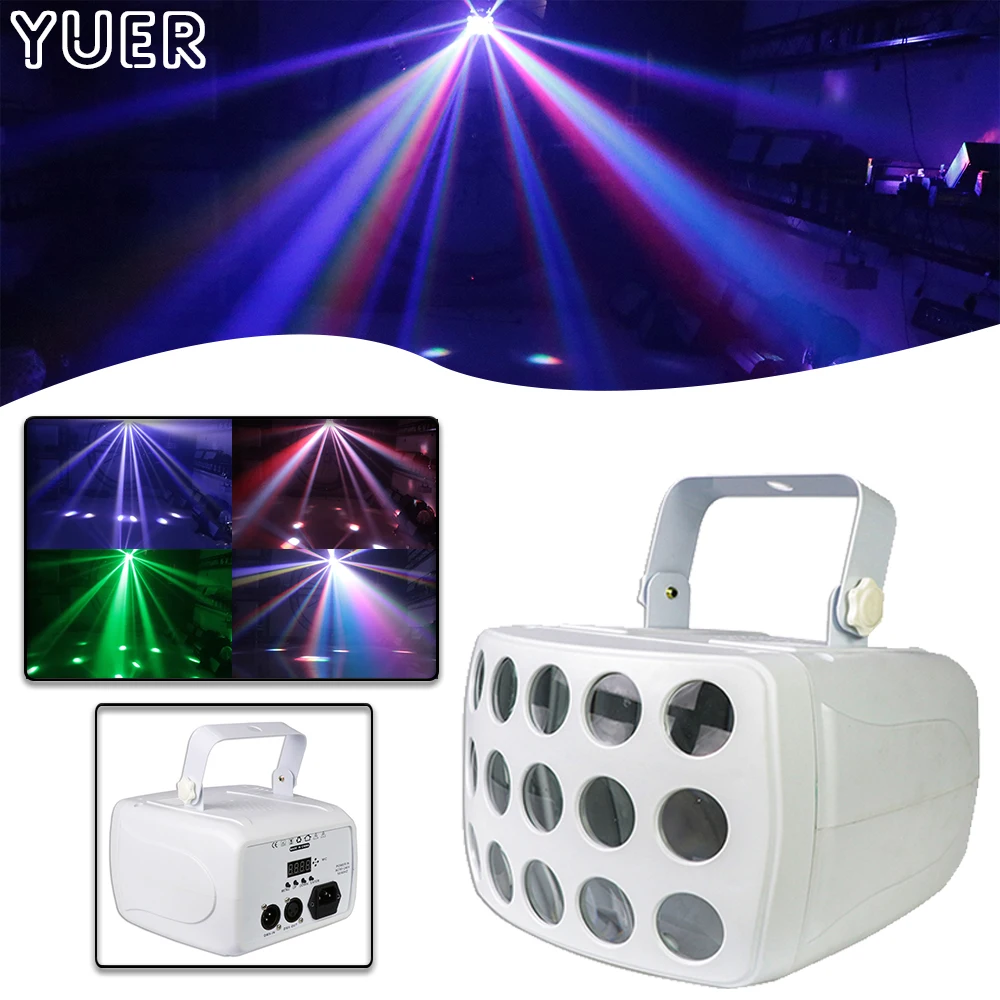 LED DMX Control RGBW Beam Strobe Effect Disco DJ Beam Stage Lighting Effect Disco Bar Light Wedding Butterfly Strobe Par Light