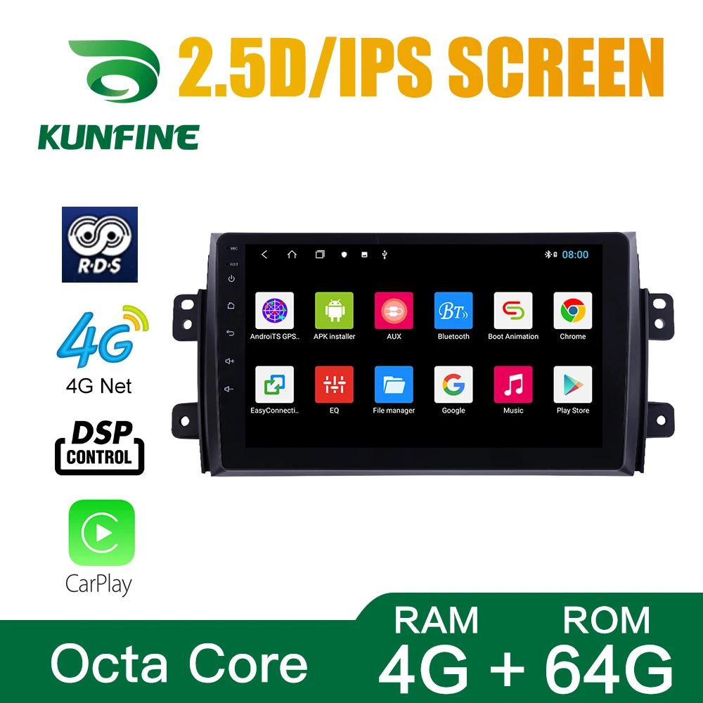 Octa Core 1024*600 Android 8.1 Car DVD GPS Navigation Player Deckless Car Stereo For SUZUKI SX4 2006-2013 Radio Headunit wifi