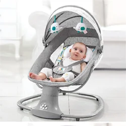 Chaise à bascule électrique pour bébé de 0 à 3 ans, berceau de couchage confortable pour nouveau né et enfant 