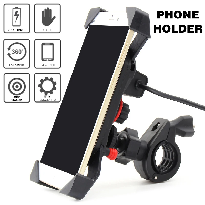 MOTOWOLF Motorcycle Phone Holder Usb Charging Charger Support Telephone Moto Quad Lock For Kawasaki Yamaha Suzuki Honda BMW KTM |