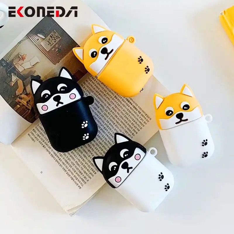 For Apple Airpods Shiba Inu Case 3d Cute Cartoon Corgi Puppy