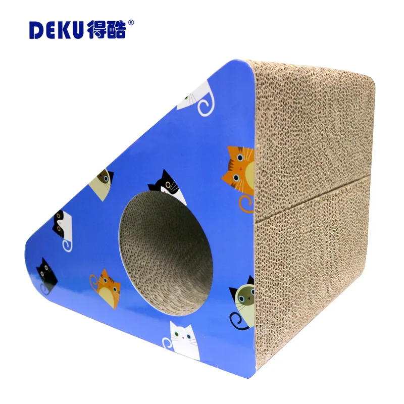 

Cool Cat Teaser Toy Corrugated Paper Small Triangular Cat Teaser Toy Cat Claws Grinding Toy Multi-Faceted Usable Send Cat Grass