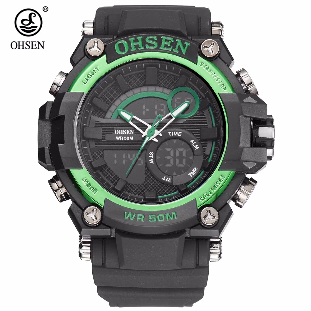 Новинка Relogio Masculino OHSEN модные кварцевые цифровые часы для мужчин дата день дисплей