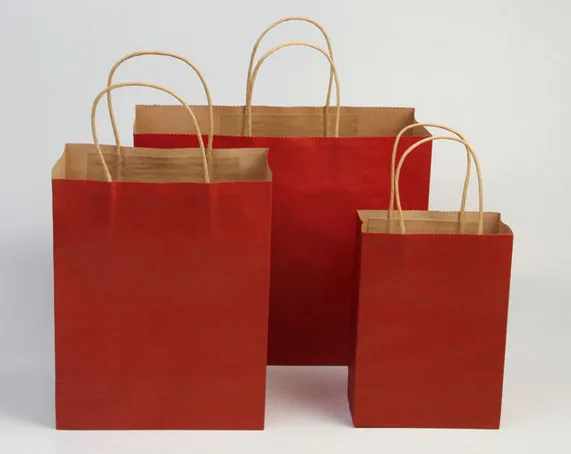 Новое прибытие крафт бумажные пакеты для покупок/экологически чистый крафт бумажный подарочный пакет мешок с ручками Recyclable магазин Пакет - Цвет: 6