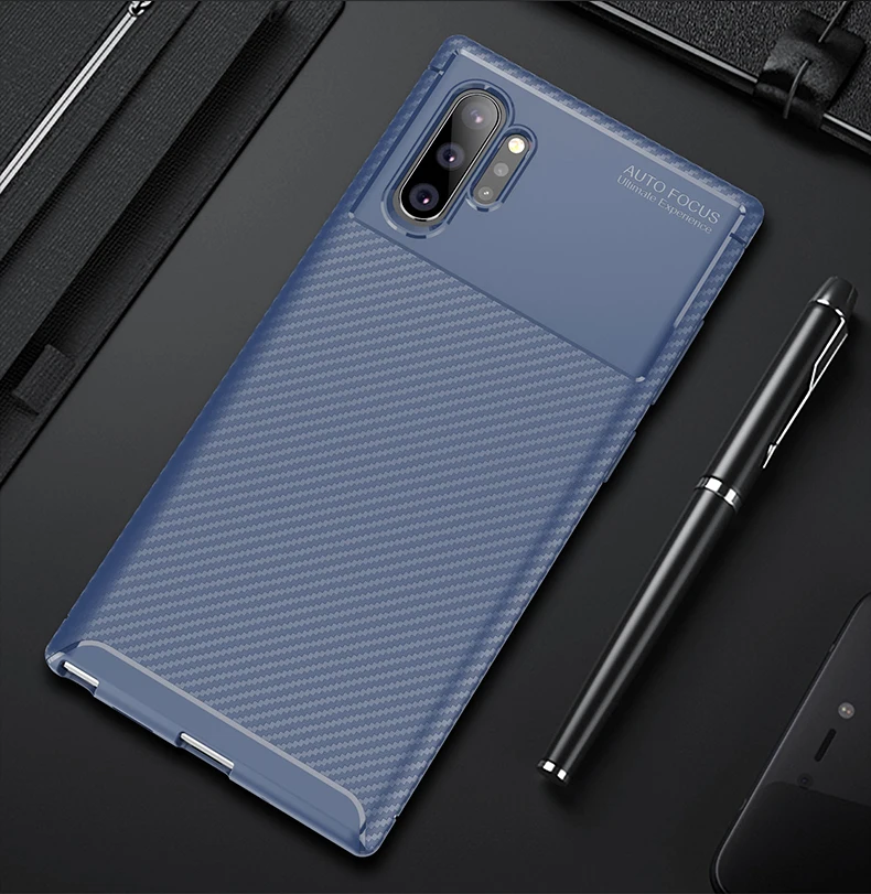 

For Galaxy Note 10 Luxury Carbon Fiber Drop-proof Soft TPU Armor Case For Samsung Galaxy Note 10 Plus